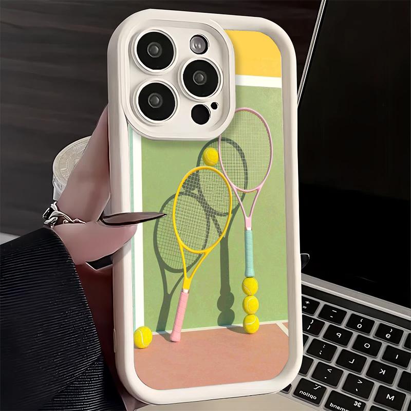 Чехол для телефона iPhone 17 Air 16E 15 16 Pro Max Теннисный Спортивный Чехол 14 Plus 13 12 Mini Мягкий Силиконовый Fundas