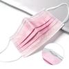 3-layer Pink Mask Face Mouth Masks Non Woven Disposable Anti-dust Masks Earloops Masks