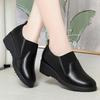 4.5cm Comfortable Deep Mouth Soft Leather Shoes Flexible Loafers Women 2025 Spring Platform Wedges Shoes for Office Mom Work