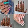 24pcs/Box French Ballerina Artificial Full Cover Coffin False Nails Wearable Fake Nails Nail Tips