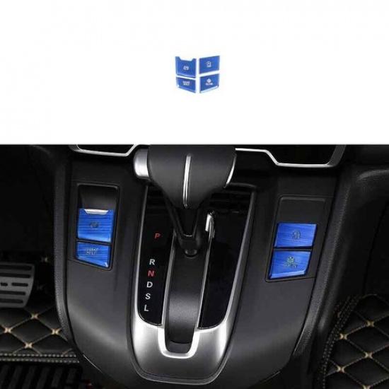 Blue Aluminum Console Gear Shift Button Sticker 2017- Trim For Honda CR-V