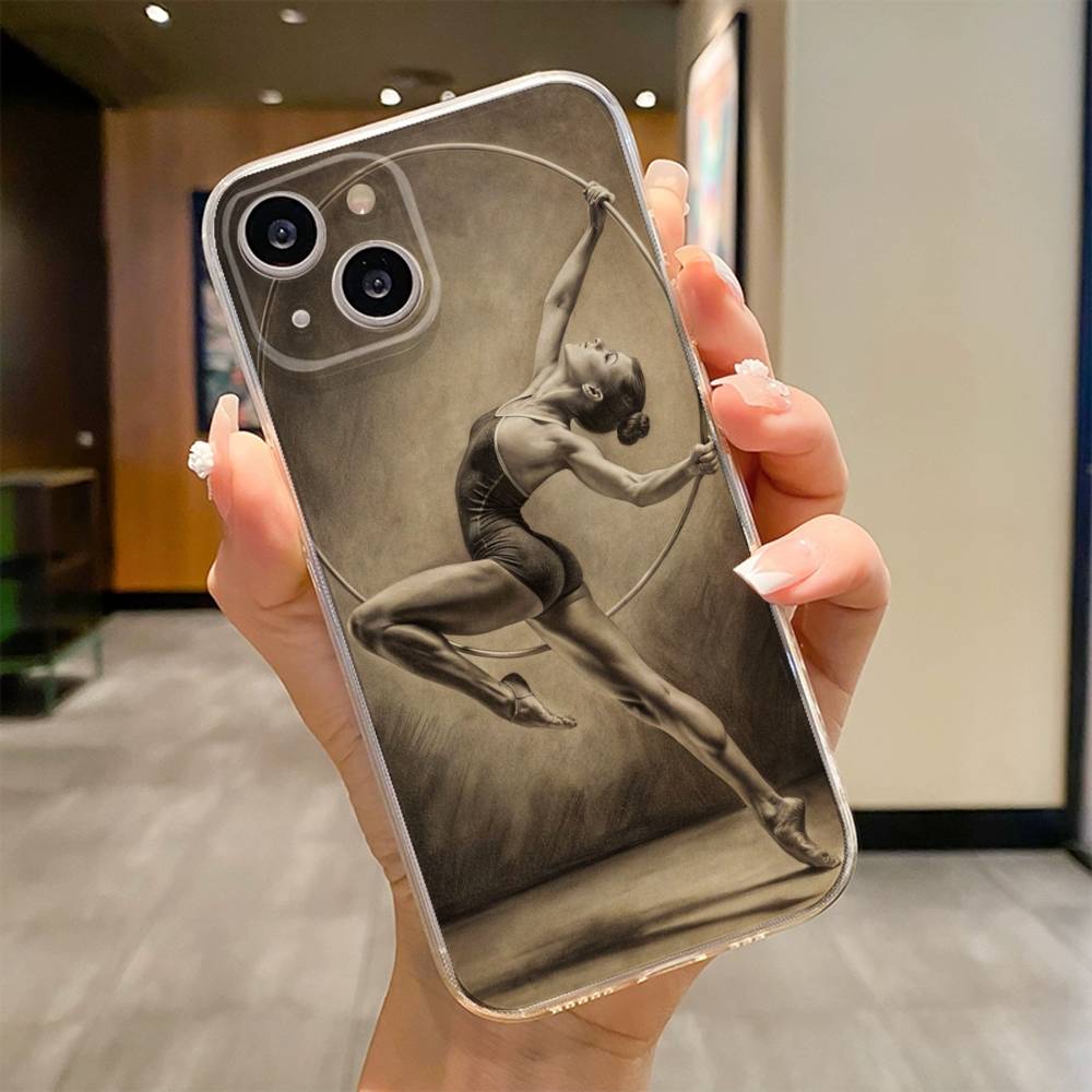 Простой Чехол-балетный танец лебедя для iPhone 17 16e 16 15 14 13 12 11mini Pro Max X XR XSMAX 8 7 Air Plus Мягкий чехол