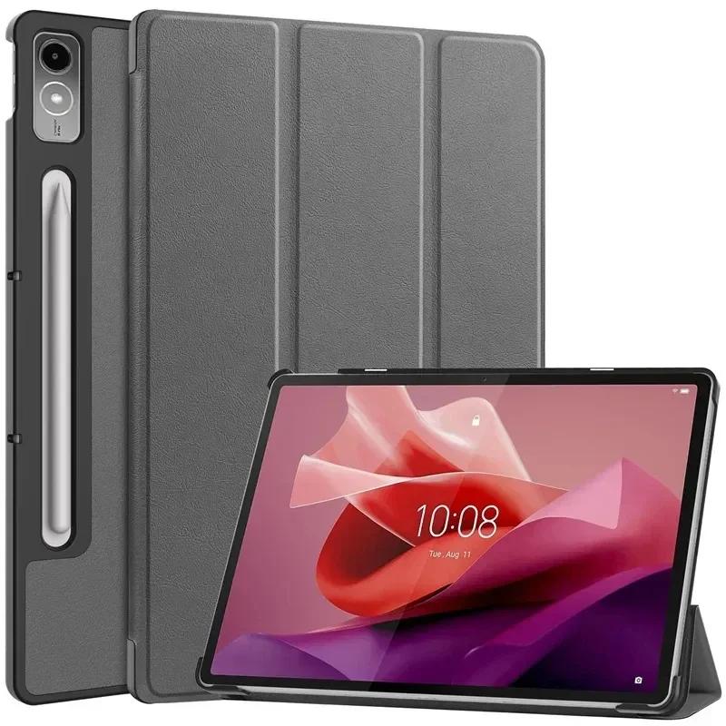 Чехол для Lenovo tab P12 12.7 Легкий трехскладной стенд Кожаная обложка для планшета для Xiaoxin Pad Pro 12.7 P11 P11Pro P12 2023