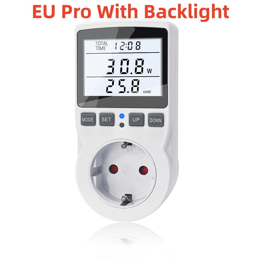Цифровой вольт-ваттметр напряжения, измеритель мощности, розетка, анализатор мощности, кВтч, измерительная розетка, счетчик энергии, вилка европейского стандарта