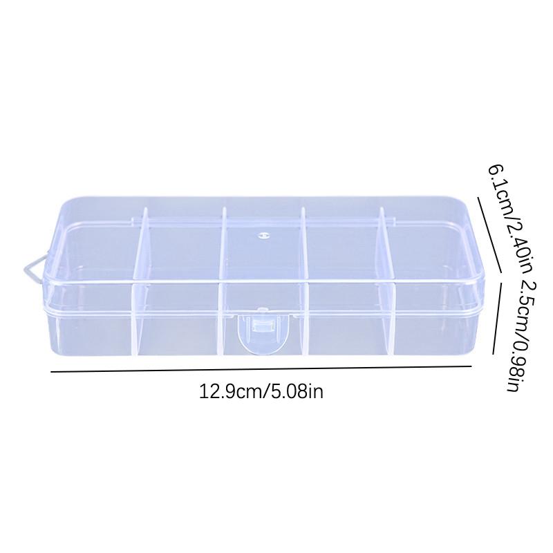 Portable Transparent Plastic Storage Box Compartment Container For Beads Jewelry