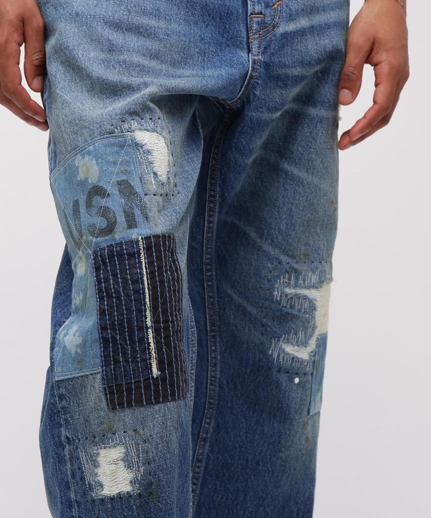AVIREX RESTORE COLLECTION DENIM PANTS "REPAIR CUSTOM" Men's XL 432 Used 783-5211004
