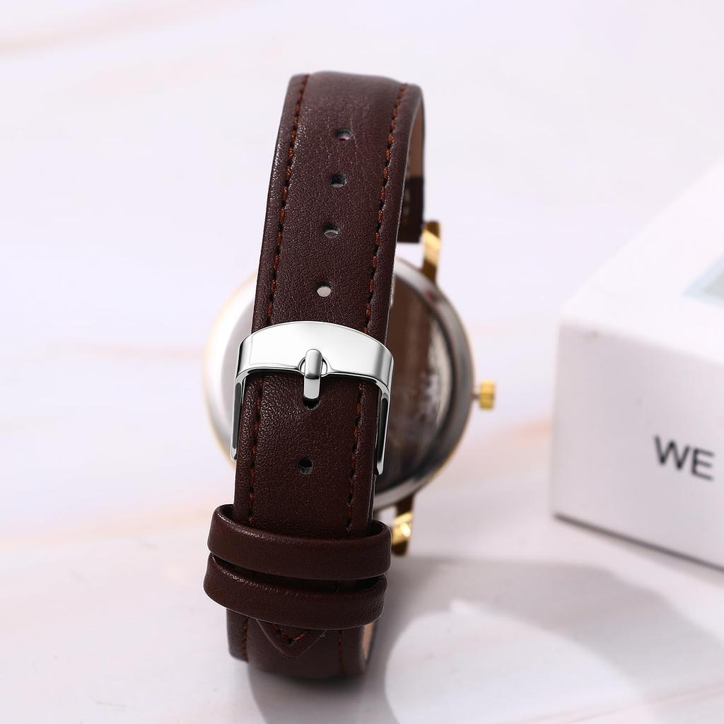 Waterproof Quartz Watch with Genuine Leather Watch with an Analog Arabic and a Lovely A Perfect Gift for Her On or Any Women's Strap Business-grade