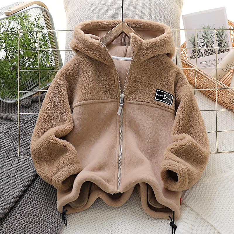 Autumn Winter Warm Fleece Outerwear Boys Clothing Fleece Thickened Boy Clothes Children's Jacket Coat