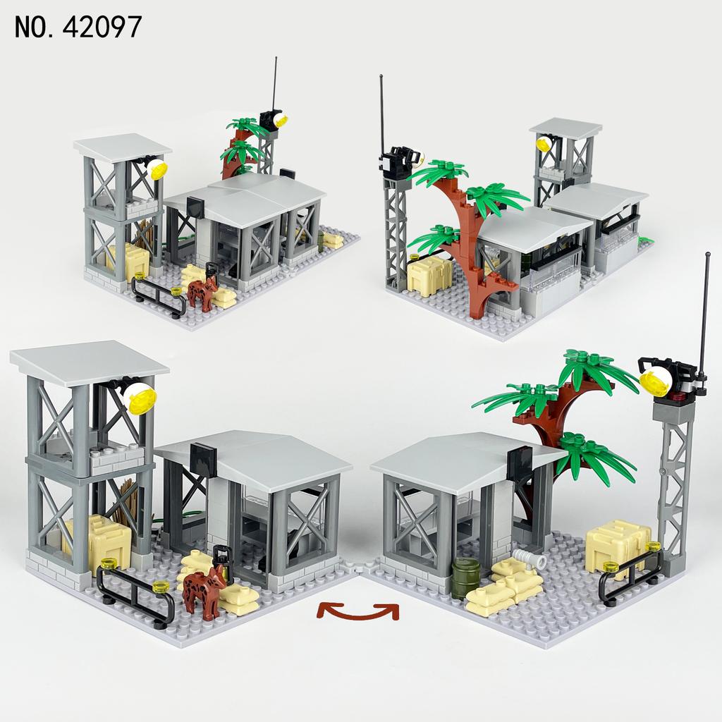 Military Series Jungle Tower Combat Base Scene Building Block Children's Toys