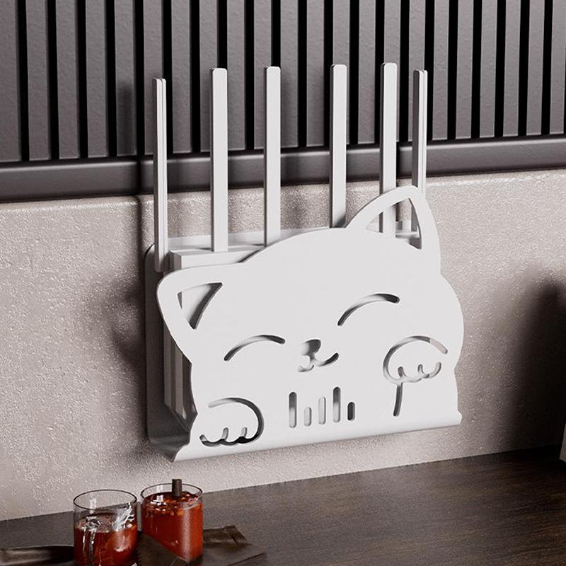 Настенный Беспроводной Wifi Роутер Полка Коробка для Хранения Форма Кошки Пластиковый Органайзер Коробка Держатель для Кабелей и Питания Коробка-Органайзер Домашний Декор