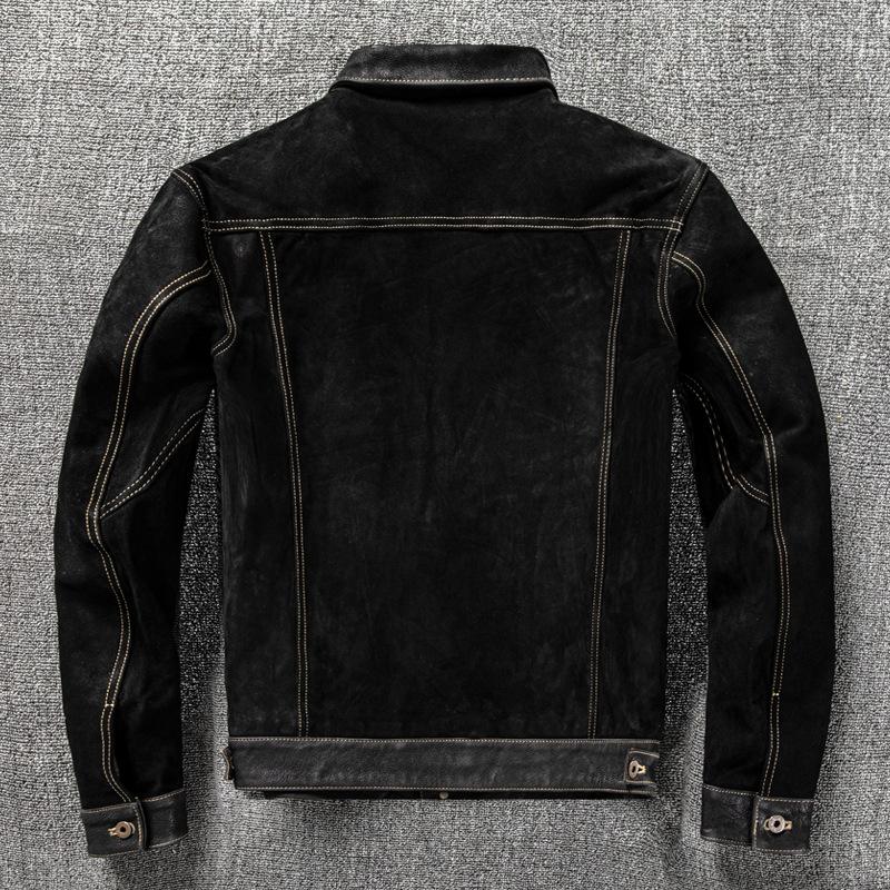 Мужская куртка из ПУ кожи, приталенная, модная, с лацканами, кожаная куртка, короткое весенне-осеннее пальто