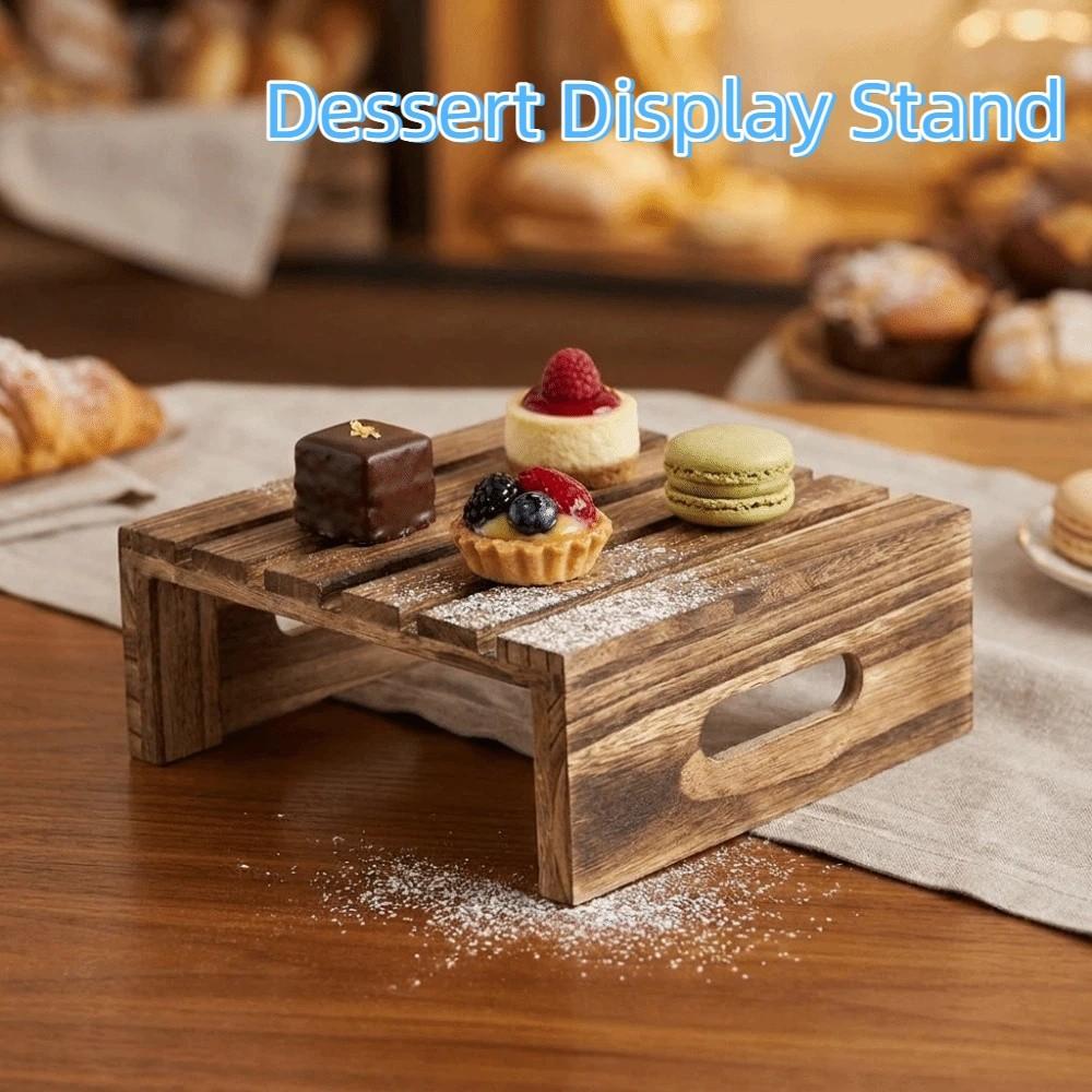 Solid Wood Cake Rack Rustic Food Display Rack Dim Sum Rack Cupcake Display Riser Charcuterie