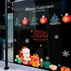 Christmas Decoration Scene Atmosphere Arrangement Glass Doors Santa Claus Shop Cabinets Atmosphere Window Stickers
