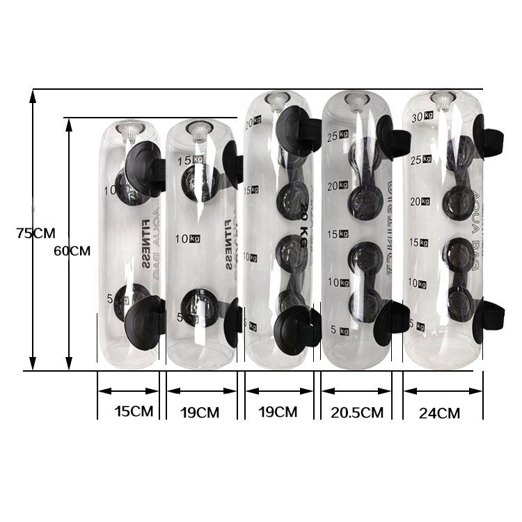 Clear PVC Water-Air Combo Fitness Bag: Weighted Squat Z Energy Pack for Balance Training