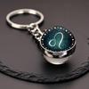 Spherical Luminous Crystal Zodiac Keychain - Virgo & Leo