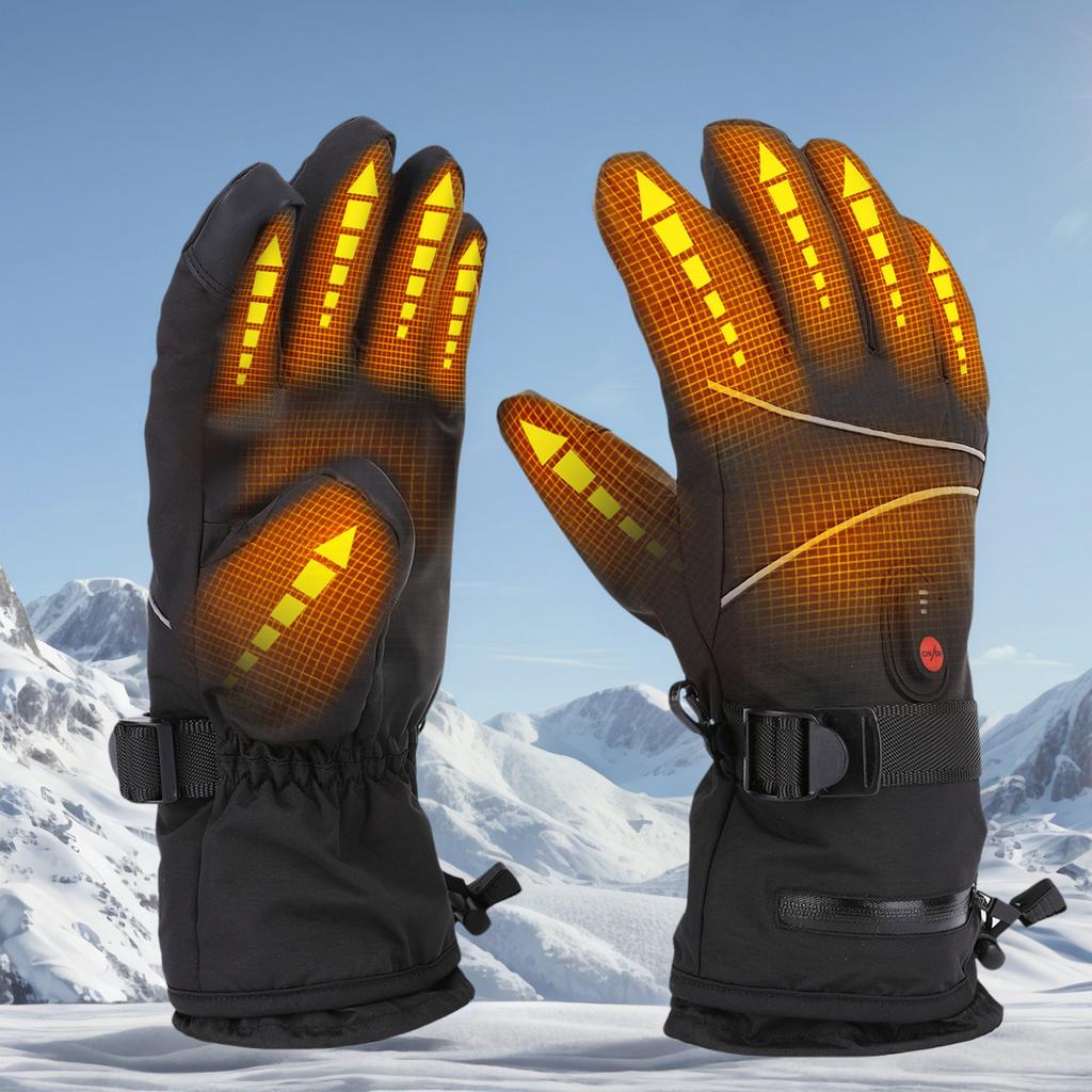 Electric Heating Gloves Touchscreen Waterproof Hand Warmer Rechargeable Anti-Scratch Heated Gloves for Motorcycle Bike Gloves