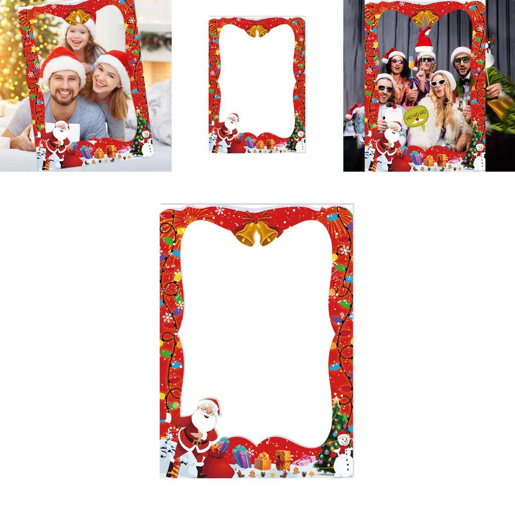 Christmas Party Photo Booth Props With Paper Frame For Adults And Kids Festive Decor