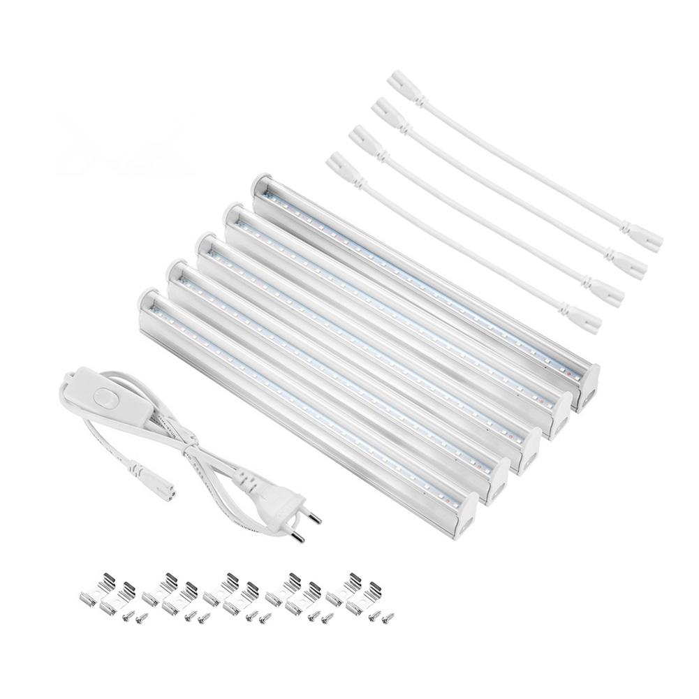 LED Grow Light 1-5Pcs T5 Tube Full Spectrum Phytolamps With Switch Cable EU Plug For Plants Vegetable Flowers Seeds Phyto Seedling Lamp Grow Tent Lamp