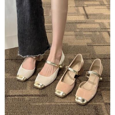Туфли Мэри Джейн 2025 новая весна и осень юбка высокие каблуки универсальные французские сказочные нежные одинарные туфли