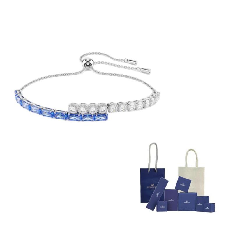 Swarovski Современный дизайн Водонепроницаемый Хрустальный Браслет Унисекс Браслеты Синий 5732266