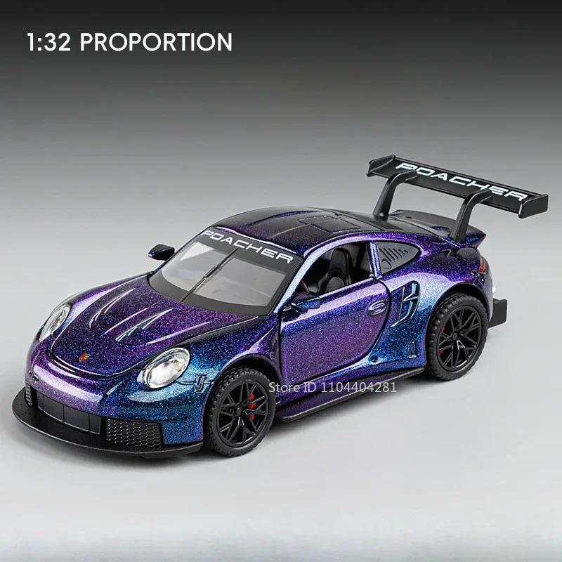 1:32 911 GT3RS Panamera Сплав Миниатюрная Модель Игрушки Металлическая Двери Открываются Звук Свет Резиновые Шины Транспортные Средства для Подарка на День Рождения Мальчика
