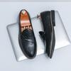 Fashion Black Loafers for Men Fashion Stone Pattern Men's Formal Monk Shoes Business Handmade Leather Men's Social Shoes Driving Shoes