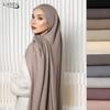 Большой размер Хлопок Вискоза Хиджаб Шарф Женский Рамадан Ид Мусульманский Головной платок Обертывания Шали Женщина Мусульманка Повязка на голову Ислам Тюрбан 185*75СМ