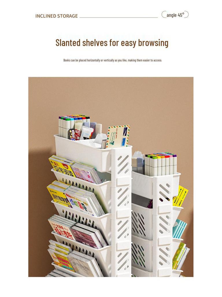 Настенная книжная полка и органайзер для стола с передвижным столиком и тележкой