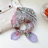 Flower Cotton Linen Print Scarves Cashew Printed Silk Scarf All-match Small Square Scarf  Women