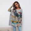 Autumn Women's Knitwear Plus Size Cartoon Printed Sweater Long Sleeve Casual Pullover Loose Shirt Top