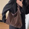 Korean Style Suede Tote Bag Solid Color Underarm Packs Casual Large Capacity Handbag  Travel