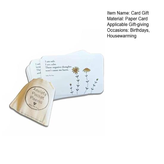 1 комплект, карманная открытка со стихами и сумкой для хранения, снятие стресса, тревога, позитивная жизненная поддержка эмоций, комплект карточек со стихами, подарок для детей и взрослых