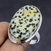 Далматинская яшма драгоценный камень 925 стерлингового серебра подарок ювелирное изделие кольцо размер 9 b9w60