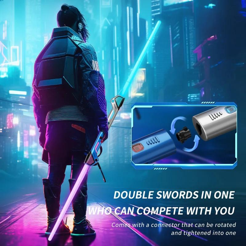 Детские разноцветные светящиеся игрушечные мечи Телескопический музыкальный лазерный меч 2-в-1 Вращающаяся игрушка-антистресс Световой меч Игрушки для детей и взрослых