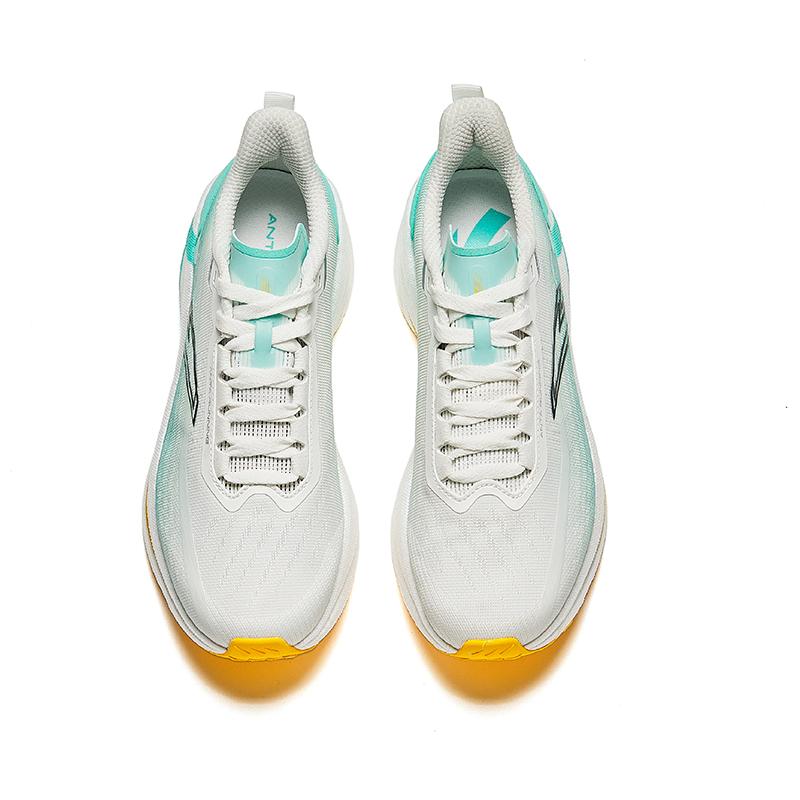 Anta Abrasion Resistant, Lightweight, And Breathable Low top Running Shoes Men's Papyrus White Fluorescent Aqua Green Sneakers 912435501-6