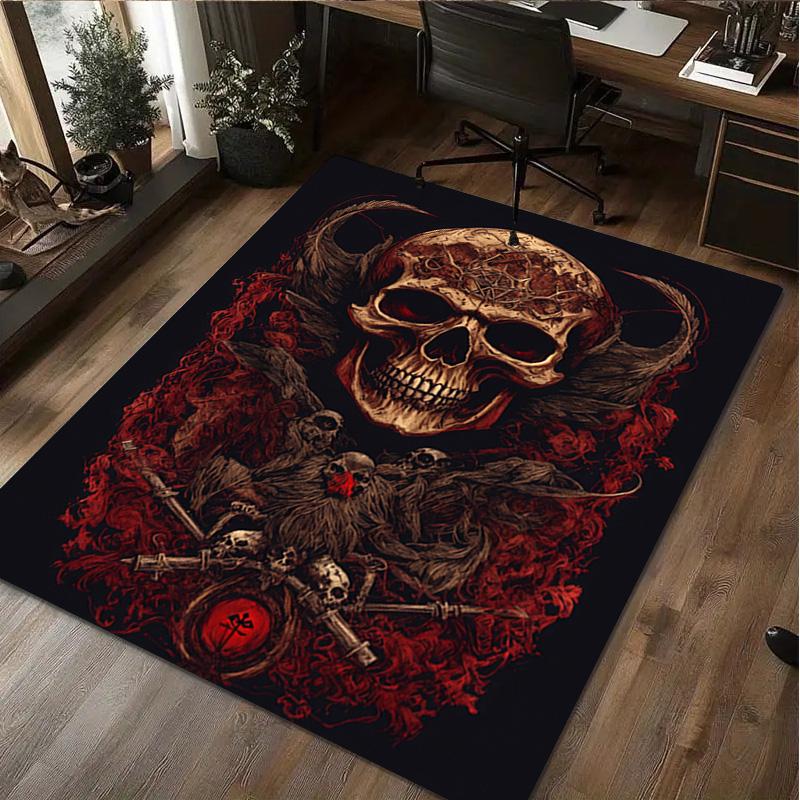 1Pc Skull Rug - Home carpet Office Decorative Carpet For Living Room Bedroom Door Mat Floor Rug Computer Chair Area Rug