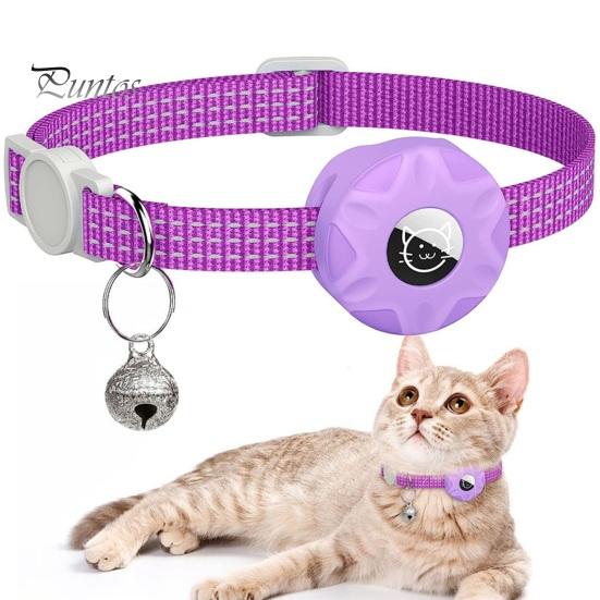 Ошейник-трекер для кошек со светоотражающими полосками, водонепроницаемый регулируемый ошейник безопасности для домашних животных, ошейник-локатор для кошек, чехол для маленьких, средних и больших кошек