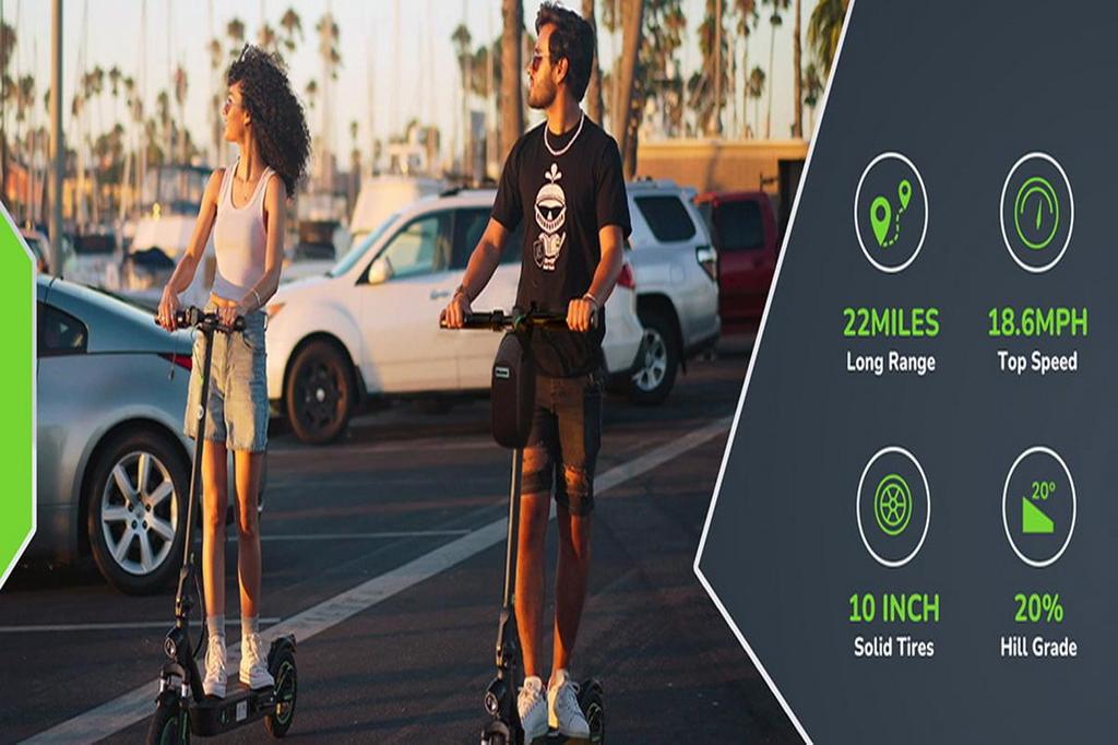 Электрический самокат isinwheel S9 Max, двигатель мощностью 500 Вт, аккумулятор 36 В, 10,4 Ач, 10-дюймовые шины, максимальная скорость 28,6 миль в час, запас хода 22 мили, передняя и задняя двойная подвеска