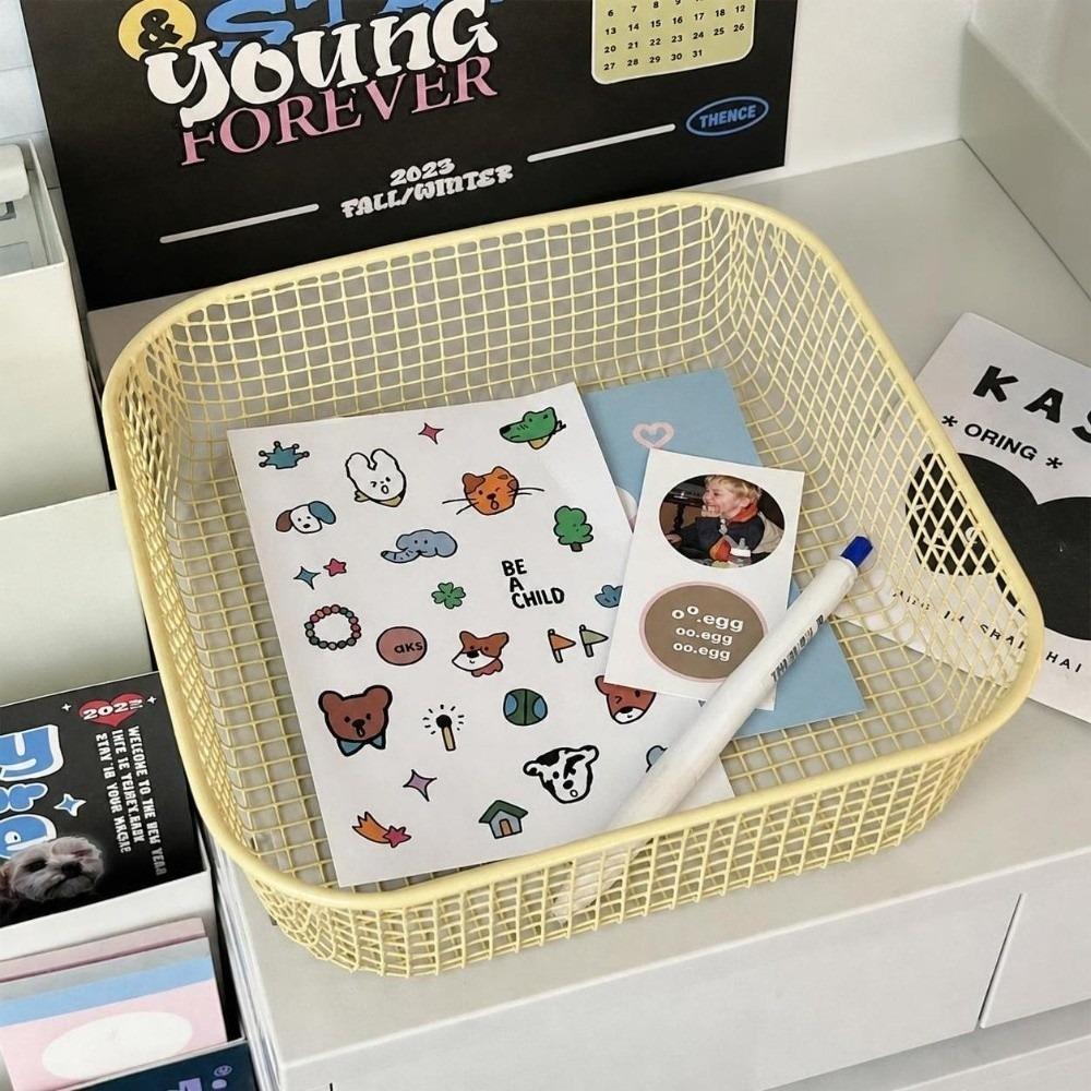 Квадратная корзина для хранения цвета макарон, кованое железо, креативная плетеная текстура, корзина для хранения мелочей, круглая форма