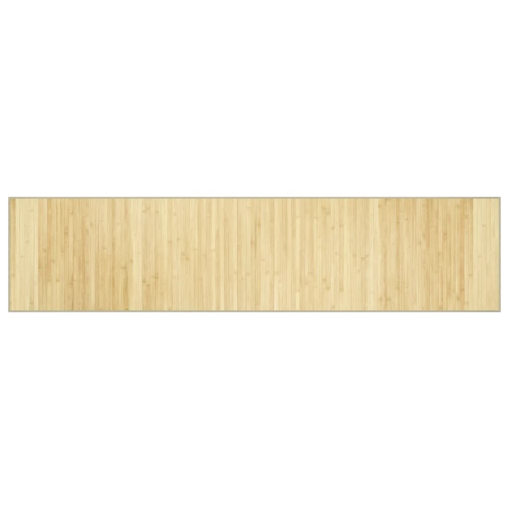 Rectangular Rug in Light Natural Bamboo 70 x 300 cm