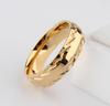 Gold Color Lace Wedding Rings for Men Women 6mm Pattern Stainless Steel Couple Promotion Jewelry