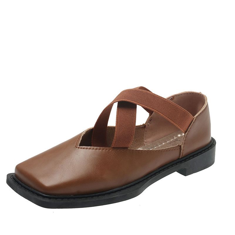 Модная обычная кожаная повседневная женская летняя обувь Туфли для женщин 2024 готические туфли Мэри Джейн с квадратным носком и каблуком Офис E Мода Молодежь H