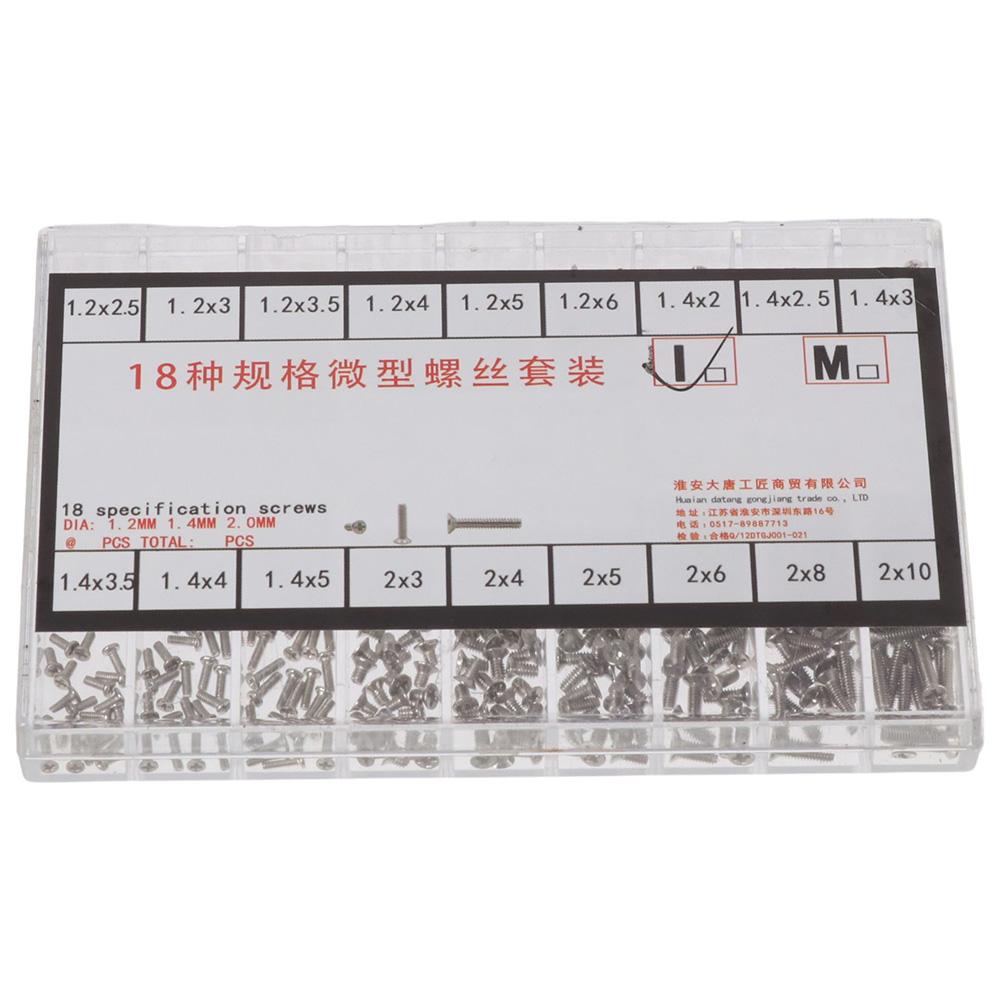 Набор мини-винтов M1.2 / M1.4 / M2.0, набор микровинтов из нержавеющей стали, маленькие винты для часов
