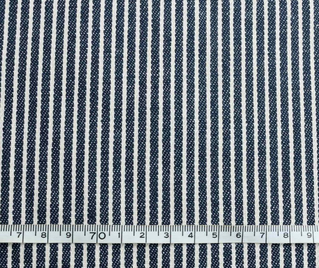 Nippon Chuko NBK Hickory Stripe 110cm wide x 9m 3A Craft Supplies Fabric, cut, Navy/White, ICH1015-3A,
