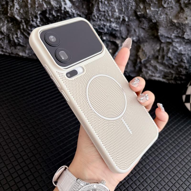 Роскошный охлаждающий сетчатый беспроводной зарядный чехол для 17 Pro Max 15 14 Pro Для Magsafe Магнитный Защитный Дышащий Бронированный Чехол