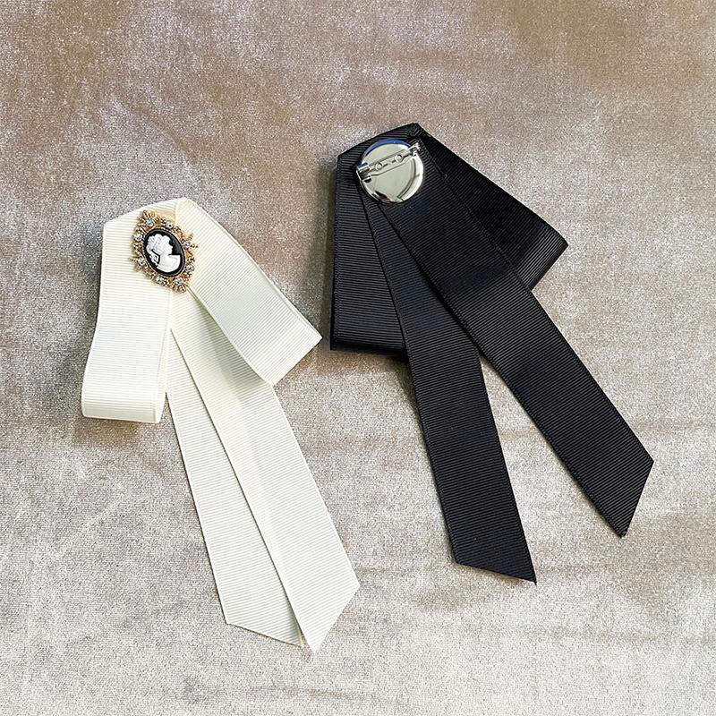 Женщины Новый Ленточный Галстук-бабочка Красота Головной Бант Брошь Воротничок Рубашки Булавка Брошь Бант Рубашка Галстук-бабочка Корсаж Булавка Аксессуары