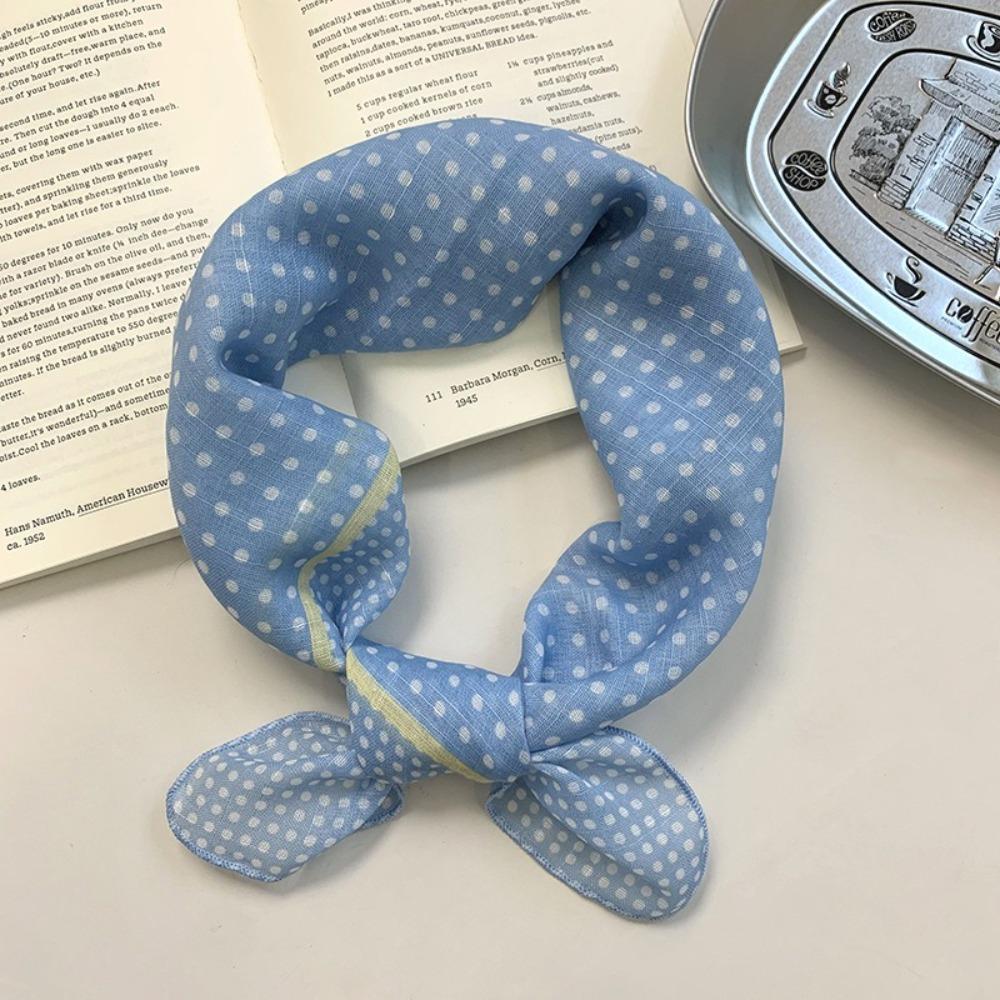 Sunscreen Small Square Scarf Neckerchief Headscarf Sweet Printed Silk Scarf  Girl