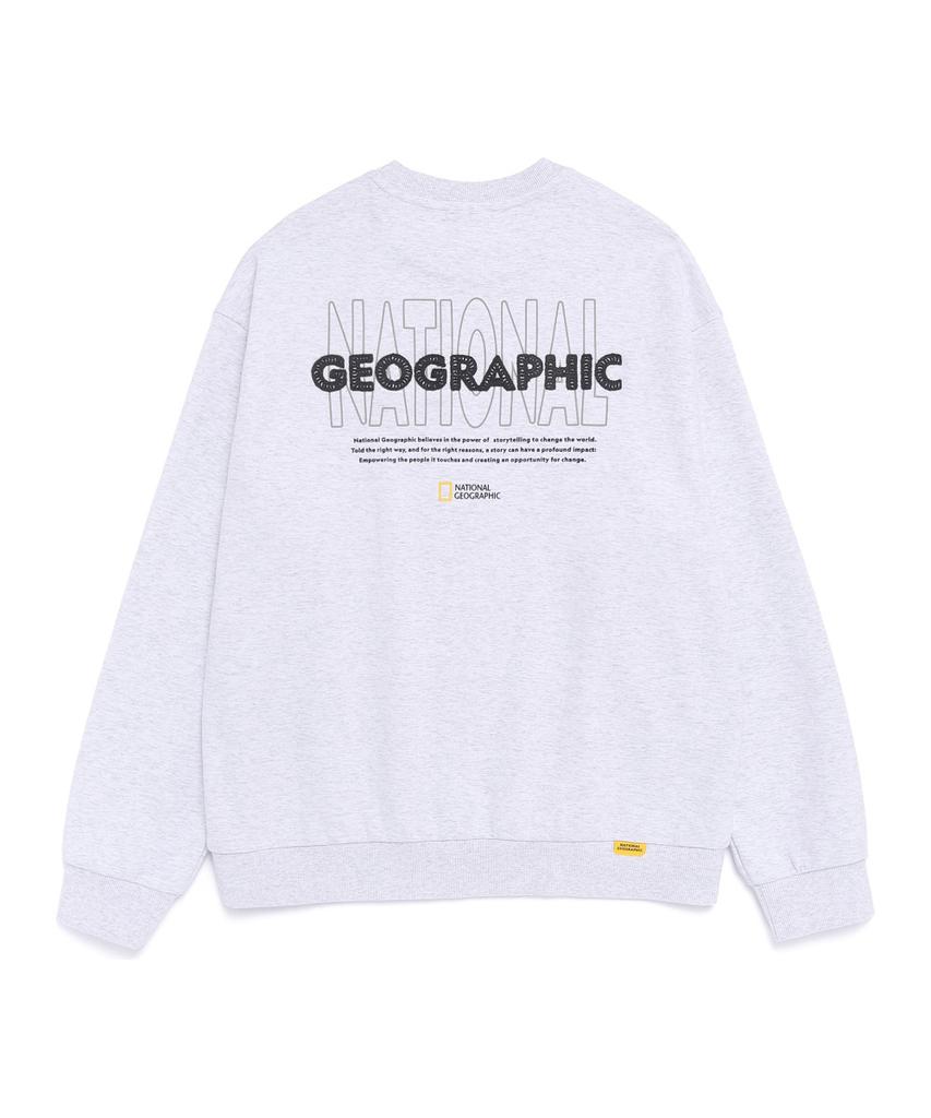 NATIONALGEOGRAPHIC N261Usw920 Lontara Lettering Graphic Semi-Overfit Sweatshirt Lm/Grey