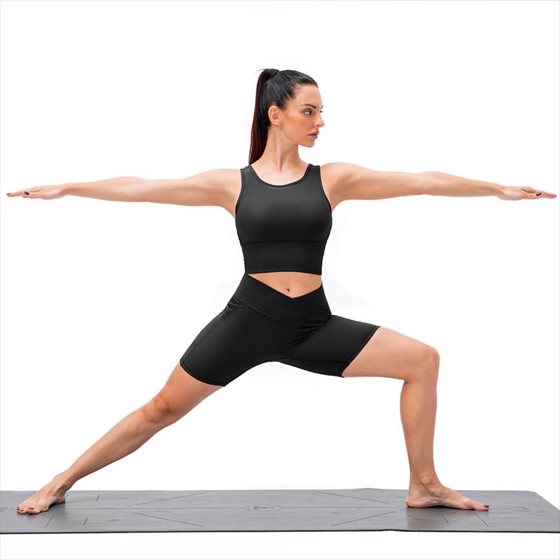 Женские короткие леггинсы для йоги Yudong с высокой талией и перекрестным поясом