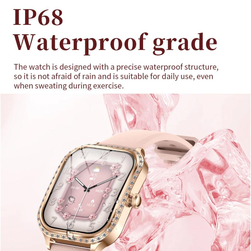 2025 New Fashion Smart 1.75" HD Display Watch Women AMOLED Curved Screen IP68 Waterproof Health Call Smartwatch Apple Watch Ladies for Lady Gift